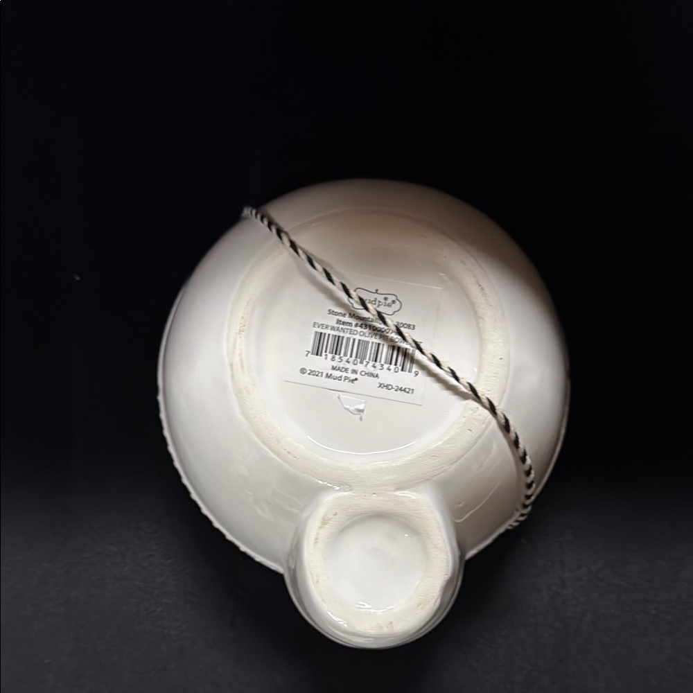 New Mud Pie Olive ever wanted ceramic olive Bowl with fork - Picture 6 of 6